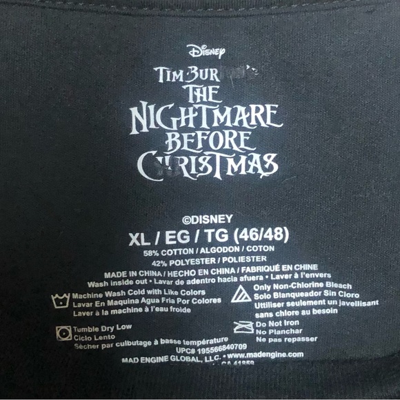 Disney Tim Burton’s The Nightmare Before Christmas Mad Engine T Shirt XL - Picture 3 of 4